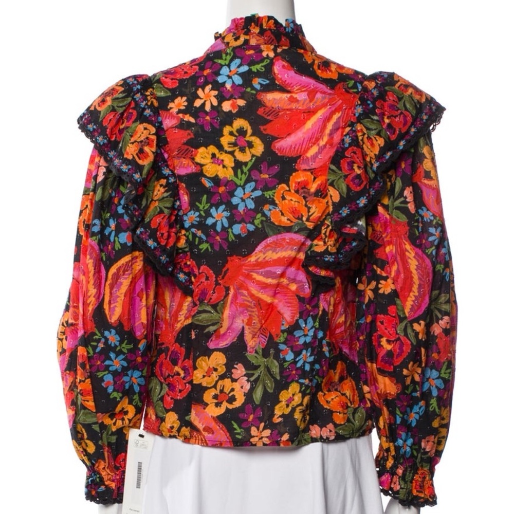FARM Rio Vibrant Floral Blouse with Ruffle Detail - Picture 2 of 3
